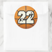 Nummer 22 Basketball Ronde Sticker (Tas)