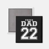 Nummer 22 Custom Proud Bysketbyll Dad Gepersonalis Magneet (Voorkant / Achterkant)