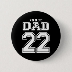 Nummer 22 Custom Proud Bysketbyll Dad Gepersonalis Ronde Button 5,7 Cm