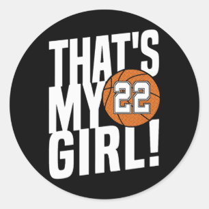 Nummer 22 Dat is mijn meisje #22 Bysketbyll Mo Ronde Sticker