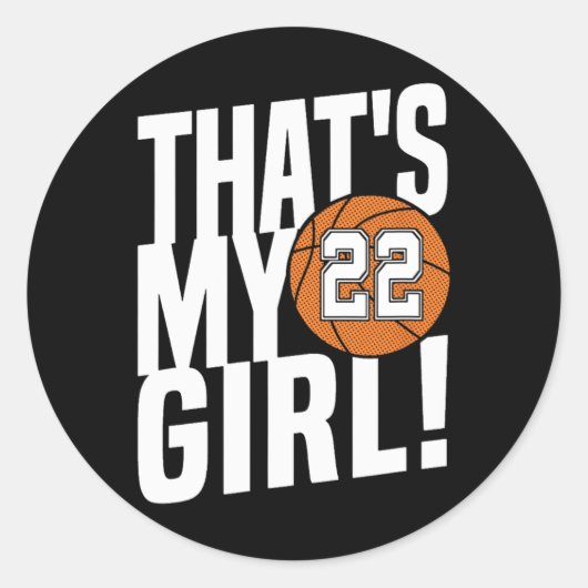 Nummer 22 Dat is mijn meisje #22 Bysketbyll Mo Ronde Sticker (Voorkant)