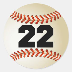 Nummer 22 Honkbal Ronde Sticker