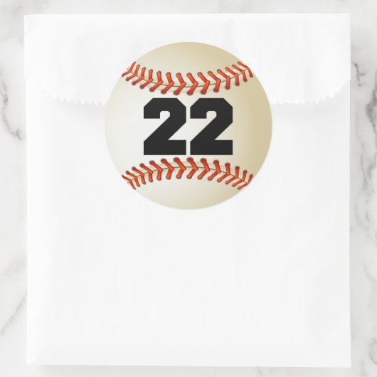 Nummer 22 Honkbal Ronde Sticker (Tas)