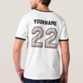 Nummer 22 met Cool Baseball Stitches Kijk T-shirt (Achterkant)