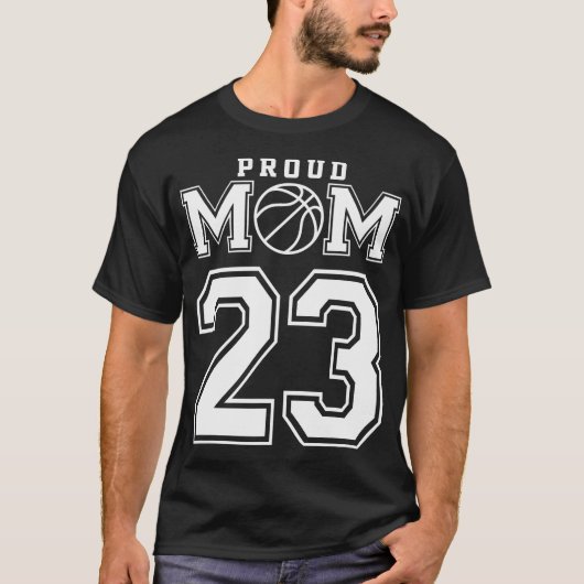 Nummer 23 Aangepaste Basketball-mam op maat T-shirt (Voorkant)