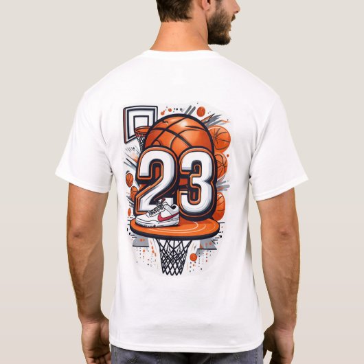 Nummer 23 basketbal T-shirt (Achterkant)