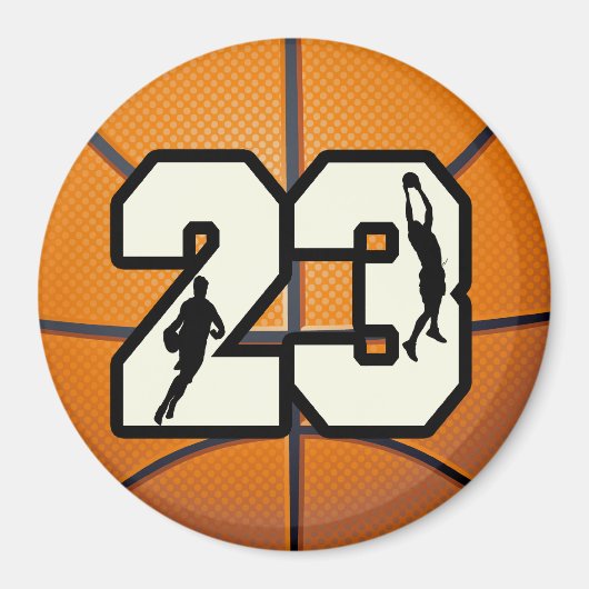 Nummer 23 Basketball Magneet (Voorkant)