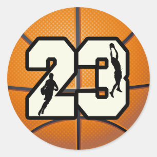 Nummer 23 Basketball Ronde Sticker