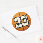 Nummer 23 Basketball Ronde Sticker (Envelop)