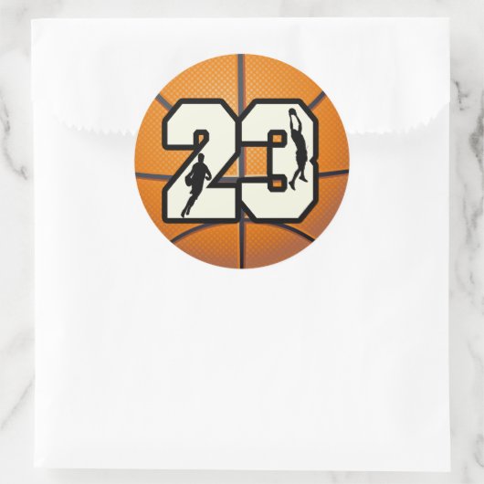 Nummer 23 Basketball Ronde Sticker (Tas)