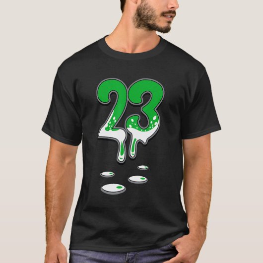 Nummer 23: Drip op 3-pins groene T-shirt Pine G (Voorkant)