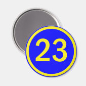 nummer 23 in een cirkel magneet (Voorkant / Achterkant)