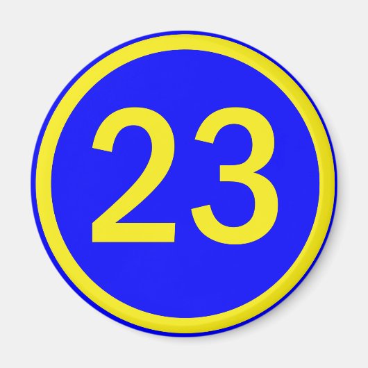 nummer 23 in een cirkel magneet (Voorkant)