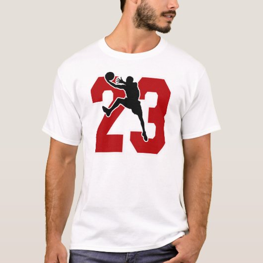 NUMMER 23 MET BASKETBALL PLAYER T-SHIRT (Voorkant)