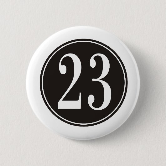 Nummer 23 - Zwarte cirkel (voorzijde) Ronde Button 5,7 Cm (Voorkant)