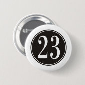 Nummer 23 - Zwarte cirkel (voorzijde) Ronde Button 5,7 Cm (Voorkant /achterkant)