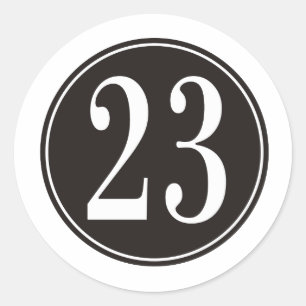 Nummer 23 - Zwarte cirkel (voorzijde) Ronde Sticker