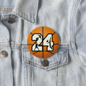 Nummer 24 Basketball Ronde Button 7,6 Cm (In situ)