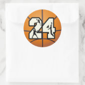 Nummer 24 Basketball Ronde Sticker (Tas)