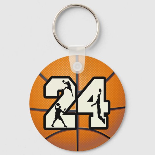 Nummer 24 Basketball Sleutelhanger (Voorkant)