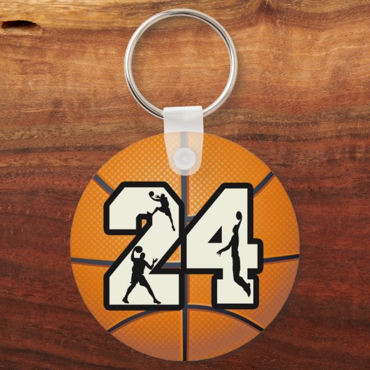 Nummer 24 Basketball Sleutelhanger (Voorkant)