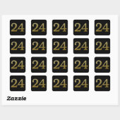 Nummer 24 Gold Square Sticker (Vel)