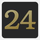 Nummer 24 Gold Square Sticker (Voorkant)
