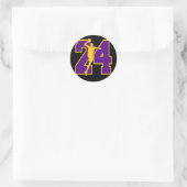 NUMMER 24 MET BASKETBALSPELER RONDE STICKER (Tas)