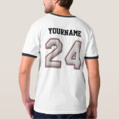 Nummer 24 met Cool Baseball Stitches Kijk T-shirt (Achterkant)