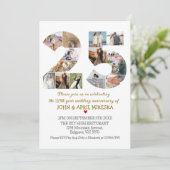 Nummer 25 Aangepaste foto bruiloft Jubileum Kaart (Staand voorkant)