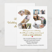 Nummer 25 Aangepaste foto bruiloft Jubileum Kaart (Voorkant / Achterkant)