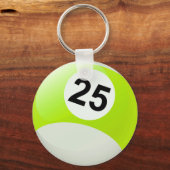 Nummer 25 Billiards Ball Sleutelhanger (Voorkant)