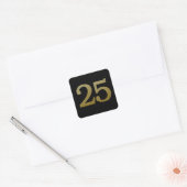 Nummer 25 Gouden Vierkante Sticker (Envelop)