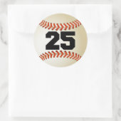 Nummer 25 Honkbal Ronde Sticker (Tas)