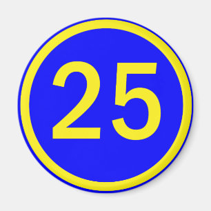 nummer 25 in een cirkel magneet