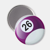 Nummer 26 Billiards Ball Magneet (Voorkant / Achterkant)