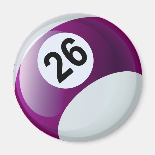 Nummer 26 Billiards Ball Magneet (Voorkant)