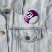 Nummer 26 Billiards Ball Ronde Button 5,7 Cm (In situ)