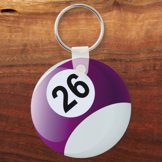 Nummer 26 Billiards Ball Sleutelhanger (Voorkant)