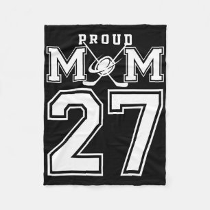 Nummer 27 Aangepast Trots Hockey Moeder Gepersonal Fleece Deken