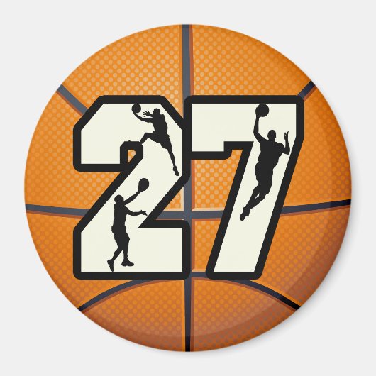 Nummer 27 Basketball Magneet (Voorkant)