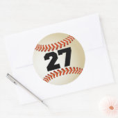 Nummer 27 Honkbal Ronde Sticker (Envelop)