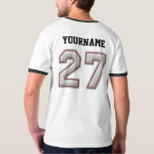 Nummer 27 met Cool Baseball Stitches Kijk T-shirt (Achterkant)