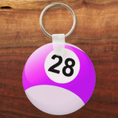 Nummer 28 Billiards Ball Sleutelhanger (Voorkant)