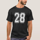 Nummer 28 genummerd uniform sport jersey team 28e t-shirt (Voorkant)