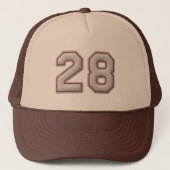 Nummer 28 met Cool Baseball Stitches Kijk Trucker Pet (Voorkant)
