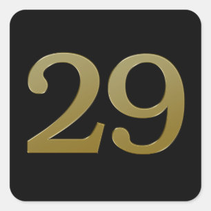 Nummer 29 Gouden Vierkante Sticker