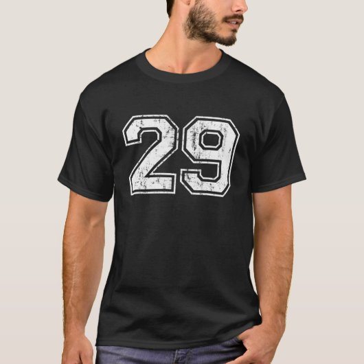 Nummer 29 Varsity Distsed  Sportteam P T-shirt (Voorkant)
