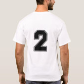 Nummer 2 backside print t-shirt (Achterkant)