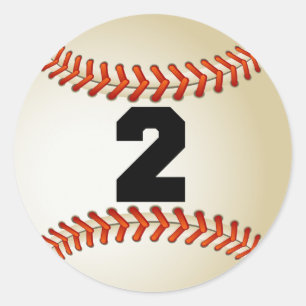 Nummer 2 Baseball Ronde Sticker